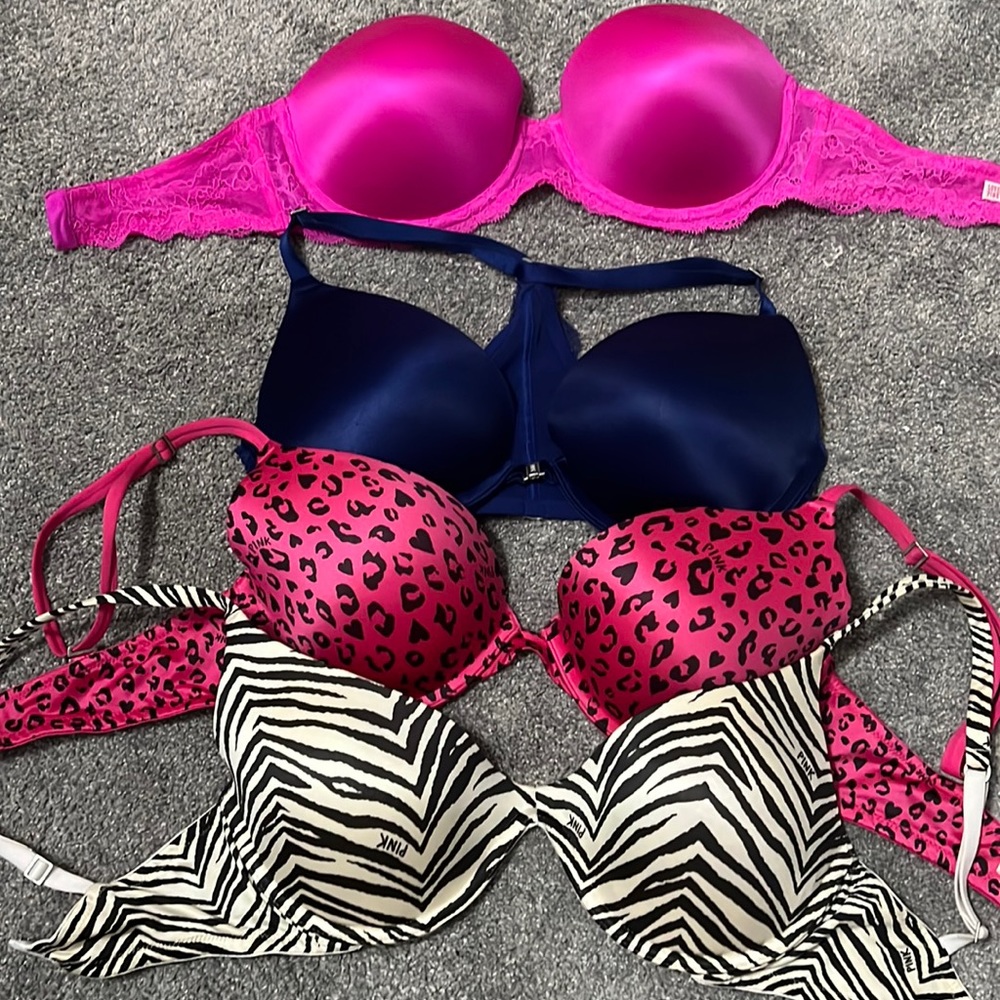 4 Victorias Secret PINK Bras 34D